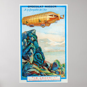 Chocolat Masson Ad with Zeppelin Airship Poster