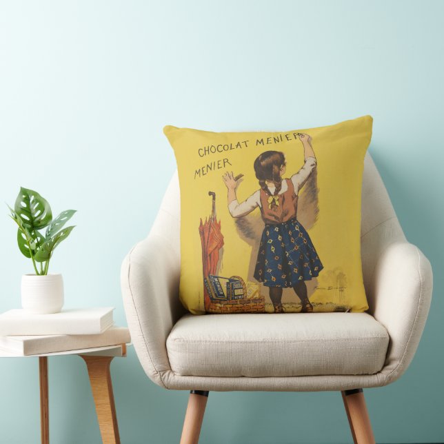 Chocolat Menier Little Girl Wall Writing  Cushion (Chair)