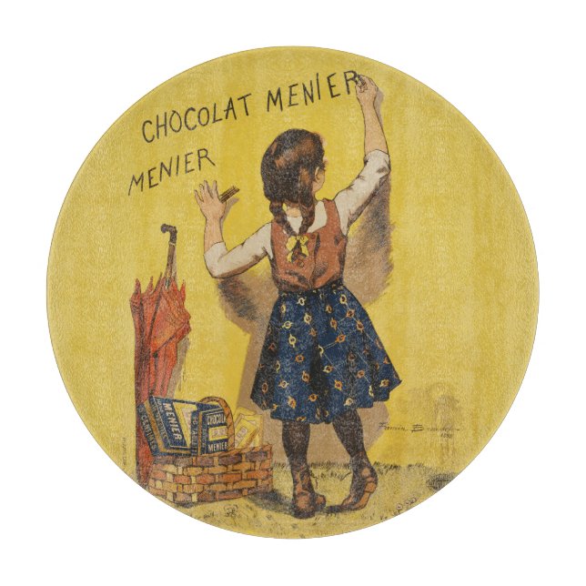 Chocolat Menier Little Girl Wall Writing  Cutting Board (Front)