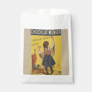 Chocolat Menier Little Girl Wall Writing  Favour Bags
