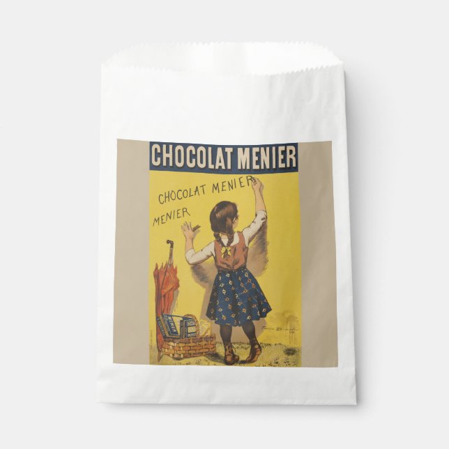 Chocolat Menier Little Girl Wall Writing  Favour Bags (Front)