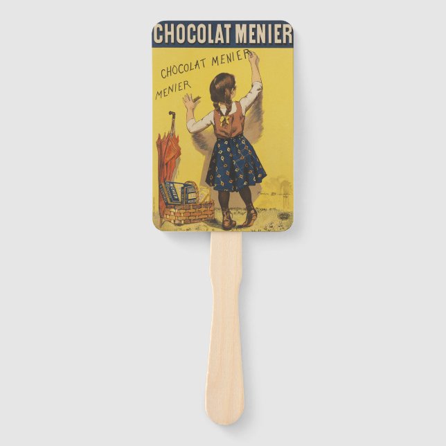 Chocolat Menier Little Girl Wall Writing  Hand Fan (Front)