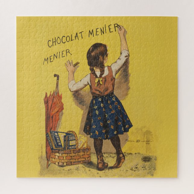 Chocolat Menier Little Girl Wall Writing  Jigsaw Puzzle (Vertical)