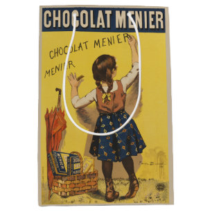 Chocolat Menier Little Girl Wall Writing Medium Gift Bag