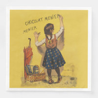 Chocolat Menier Little Girl Wall Writing 