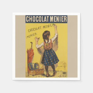Chocolat Menier Little Girl Wall Writing  Napkin