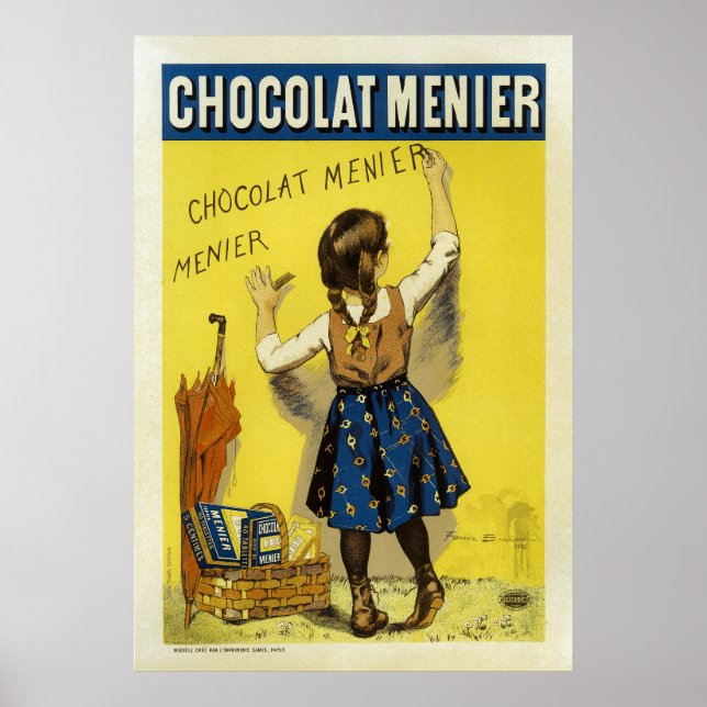 Chocolat Menier Vintage French Advertising Poster (Front)
