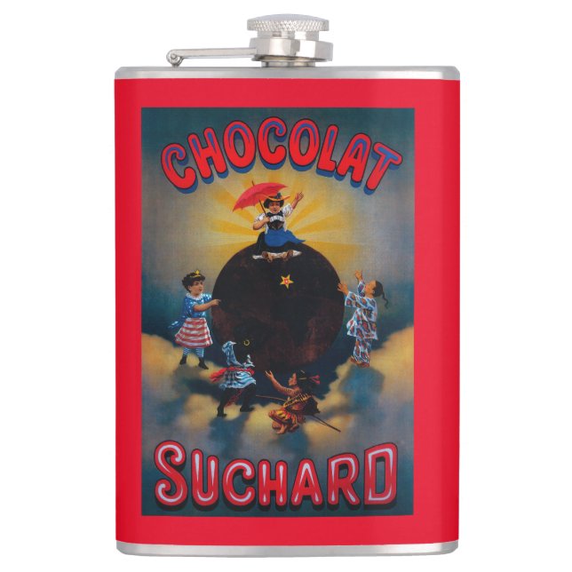 Chocolat Suchard Vintage PosterEurope Hip Flask (Front)