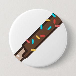 chocolate 7.5 cm round badge