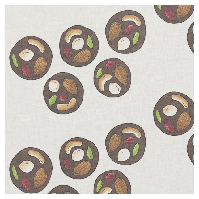 Chocolate Almond Mendiants Chocolatemaking Candy Fabric (Close Up)