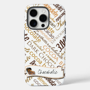 Chocolate, Almonds and Dark Chocolate Text Design iPhone 16 Pro Case