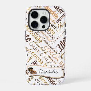 Chocolate, Almonds and Dark Chocolate Text Design iPhone 16 Pro Case