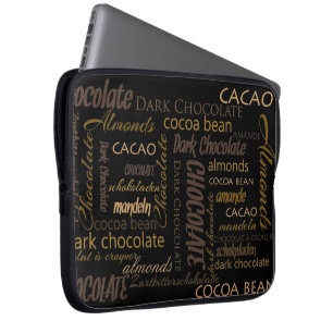 Chocolate, Almonds and Dark Chocolate Text Design Laptop Sleeve