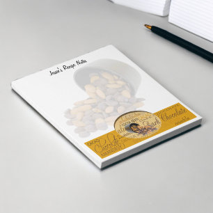 Chocolate, Almonds and Dark Chocolate Text Design Notepad