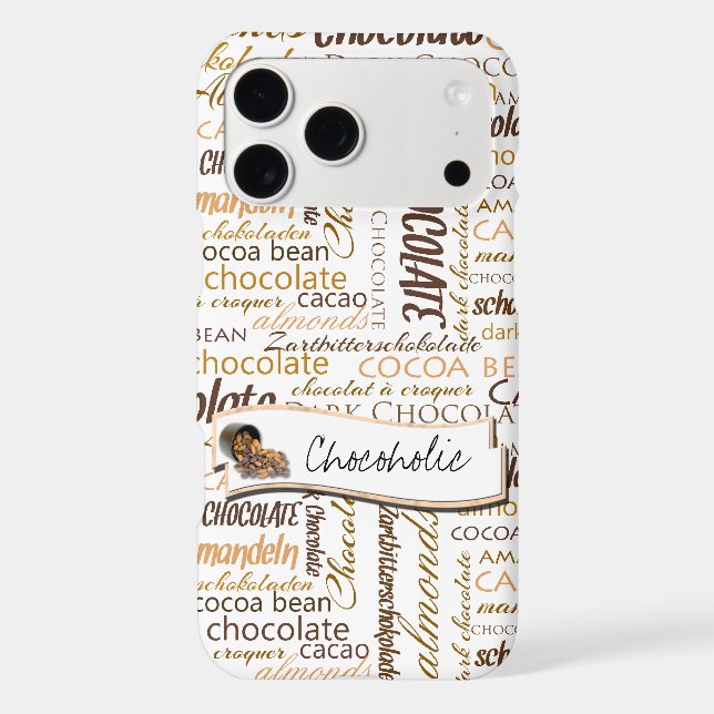 Chocolate and Almonds Multilingual Typography (Back)
