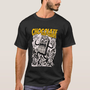 Chocolate and Chaos Kaiju Monster Funny Retro Choc T-Shirt