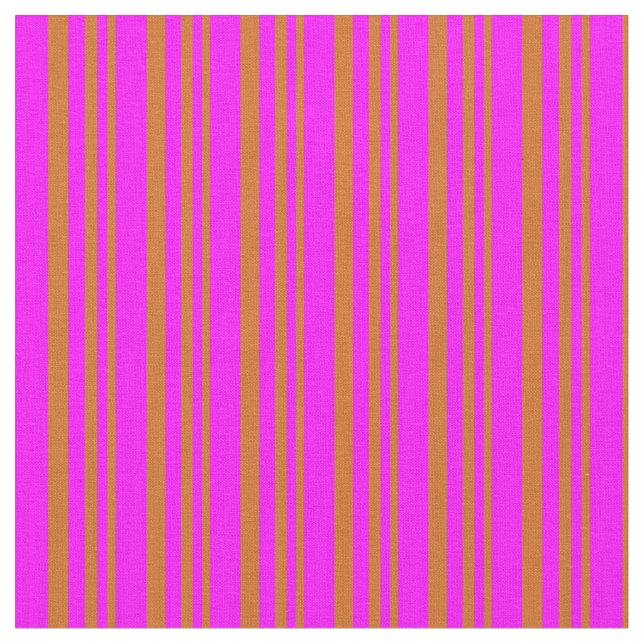 Chocolate and Fuchsia Stripes/Lines Pattern Fabric (Close Up)