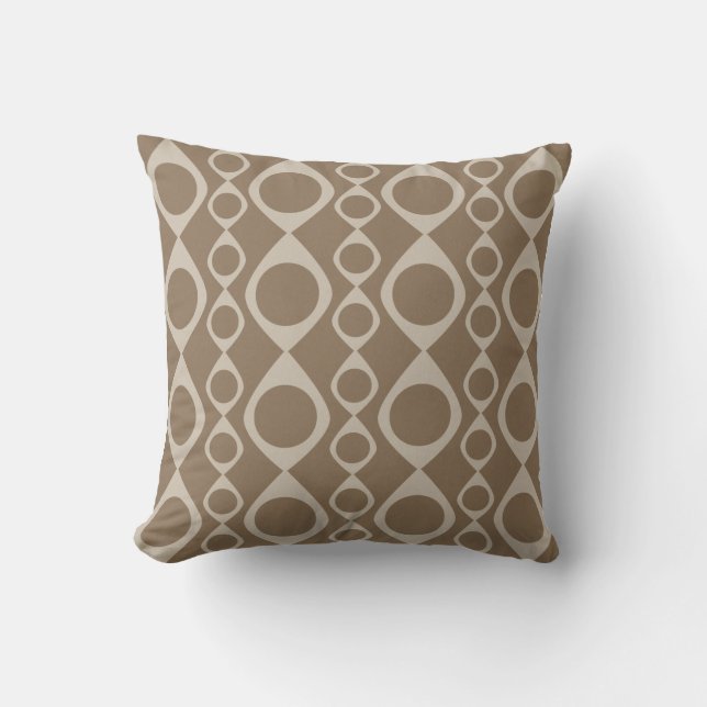 Chocolate and Grey Chain Link American MOJO Pillow (Front)