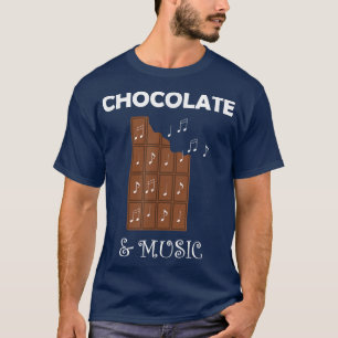 Chocolate and Music Notes Musician Chocolatier  T-Shirt