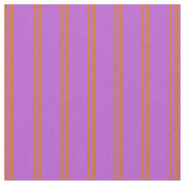 Chocolate and Orchid Coloured Stripes Fabric (Close Up)