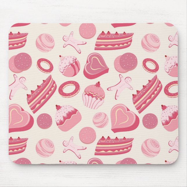 Chocolate and pastries pattern 2 mouse mat (Front)
