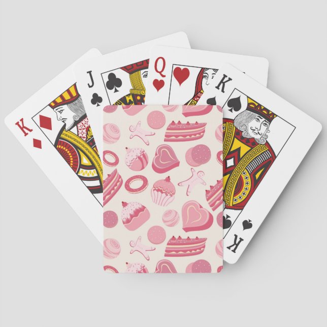Chocolate and pastries pattern 2 playing cards (Back)