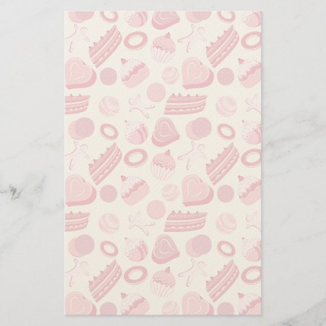 Chocolate and pastries pattern 2 stationery (Front)