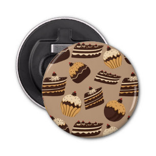 Chocolate and pastries pattern 3 bottle opener