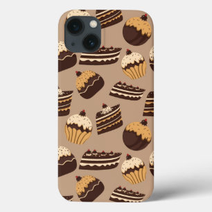 Chocolate and pastries pattern 3 iPhone 13 case