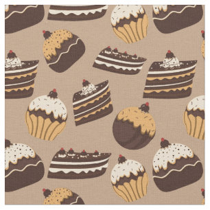 Chocolate and pastries pattern 3 fabric
