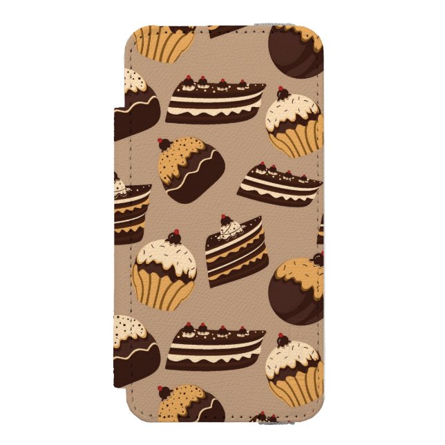 Chocolate and pastries pattern 3 incipio iPhone wallet case (Folio Front)