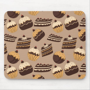 Chocolate and pastries pattern 3 mouse mat
