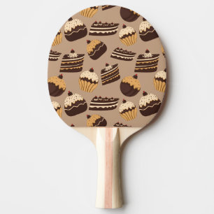 Chocolate and pastries pattern 3 ping pong paddle