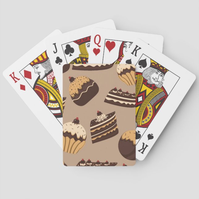 Chocolate and pastries pattern 3 playing cards (Back)
