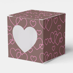 Chocolate And Pink Hearts Favour Box
