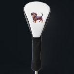 Chocolate and Tan  Cream Dachshund Painting - Wein Golf Head Cover<br><div class="desc">Chocolate and Tan  Cream Dachshund Painting - Weiner Dog Watercolor</div>