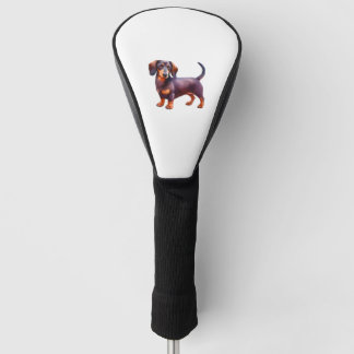 Chocolate and Tan  Cream Dachshund Painting - Wein Golf Head Cover