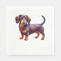 Chocolate and Tan  Cream Dachshund Painting - Wein