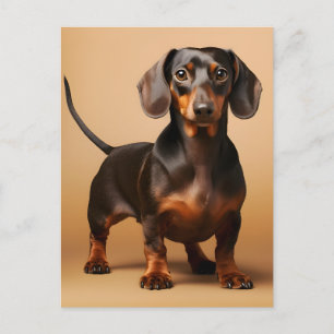 Chocolate and Tan Dachshund Dog Postcard