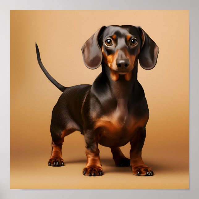 Chocolate and Tan Dachshund Dog Poster (Front)