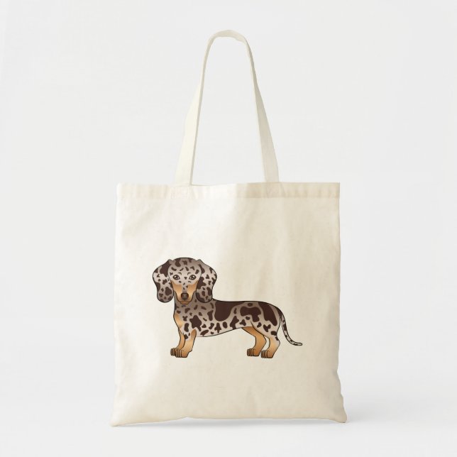 Chocolate And Tan Dapple Short Hair Dachshund Dog Tote Bag (Front)