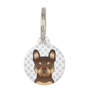 Chocolate And Tan French Bulldog Dog & Pet's Info Pet Tag