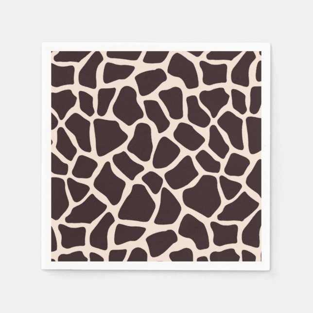 Chocolate and Tan Giraffe Napkin (Front)