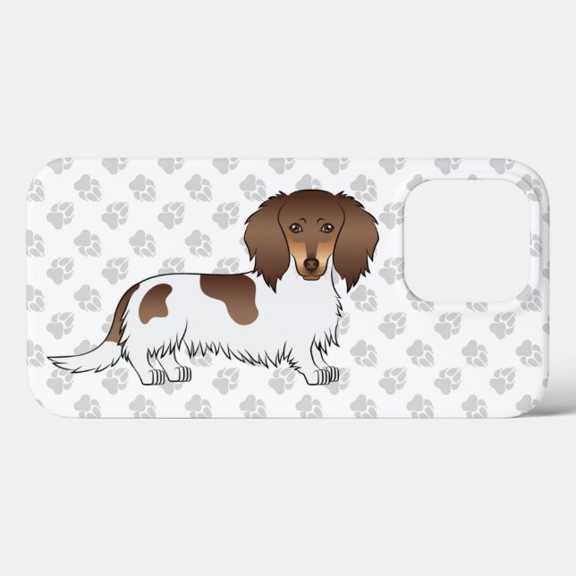 Chocolate And Tan Piebald Long Hair Dachshund Dog Case-Mate iPhone Case (Back (Horizontal))