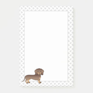 Chocolate And Tan Short Hair Dachshund & Paws Post-it Notes