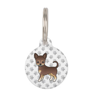 Chocolate And Tan Smooth Coat Chihuahua Cute Dog Pet Tag