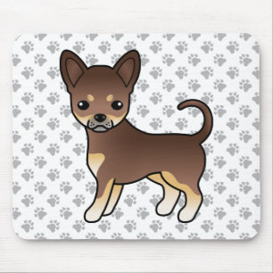 Chocolate And Tan Smooth Coat Chihuahua Dog & Paws Mouse Mat