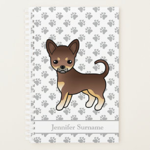 Chocolate And Tan Smooth Coat Chihuahua Dog & Text Planner