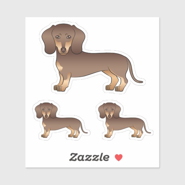 Chocolate And Tan Smooth Coat Dachshund Cute Dog (Sheet)