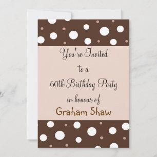 Chocolate and Vanilla 60th Birthday Invitation